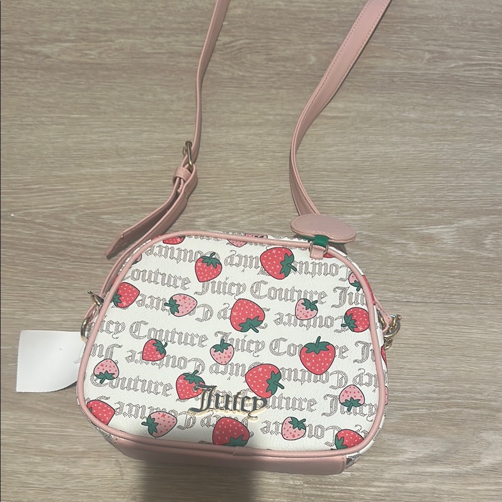 Juicy Couture Pink and White Strawberry Crossbody Bag